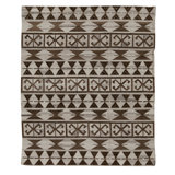 Flatweave Wool Geometric Area Rug in Chocolate And Coffee