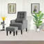 Fauteuil de salon avec plusieurs angles et rembourrage en mousse dans un tissu inclinable gris moderne