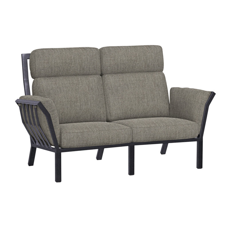 Aris Outdoor 2 - Seat Loveseat, Graphite, Flagship Stone Sunbrella®