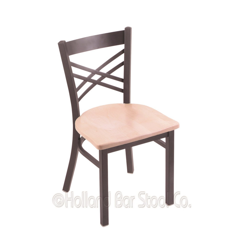 Catalina 18'' H Upholstered Metal Side Chair, Pewter, Vinyl-Canter Pine