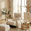 Fauteuil pivotant moderne en sherpa avec fauteuil inclinable et confortable pour le salon-1683527680