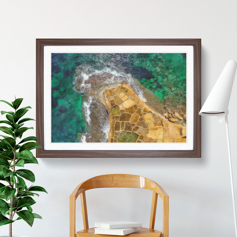 High Above Gozo Malta - Framed Print, Walnut Framed, 36cm H x 48cm W x 2cm D