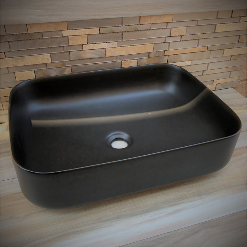 Lavabo vasque rectangulaire noir mat