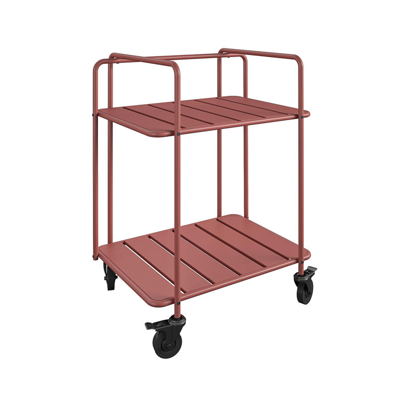 Eloria Metal Bar Cart, Red