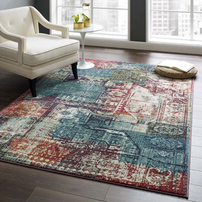Modway Porch & Den Kilbourne Vintage Mosaic Area Rug