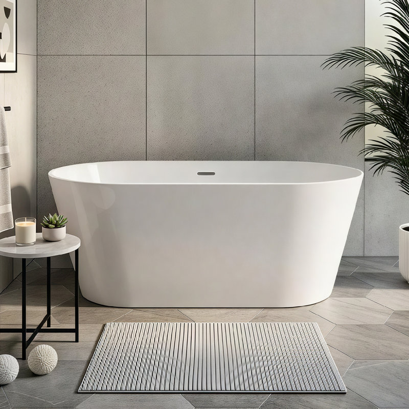 Transolid 59 L x 31.125 W x 23.25 H Freestanding Bathtub, In White