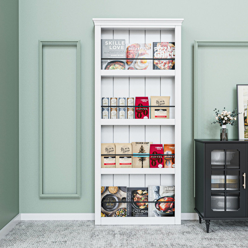 Ghost Door Secret Hidden Door Bookshelf Style With Hidden Magic Sliding Track Hardware Kit Moudling Top, 36" x 84"