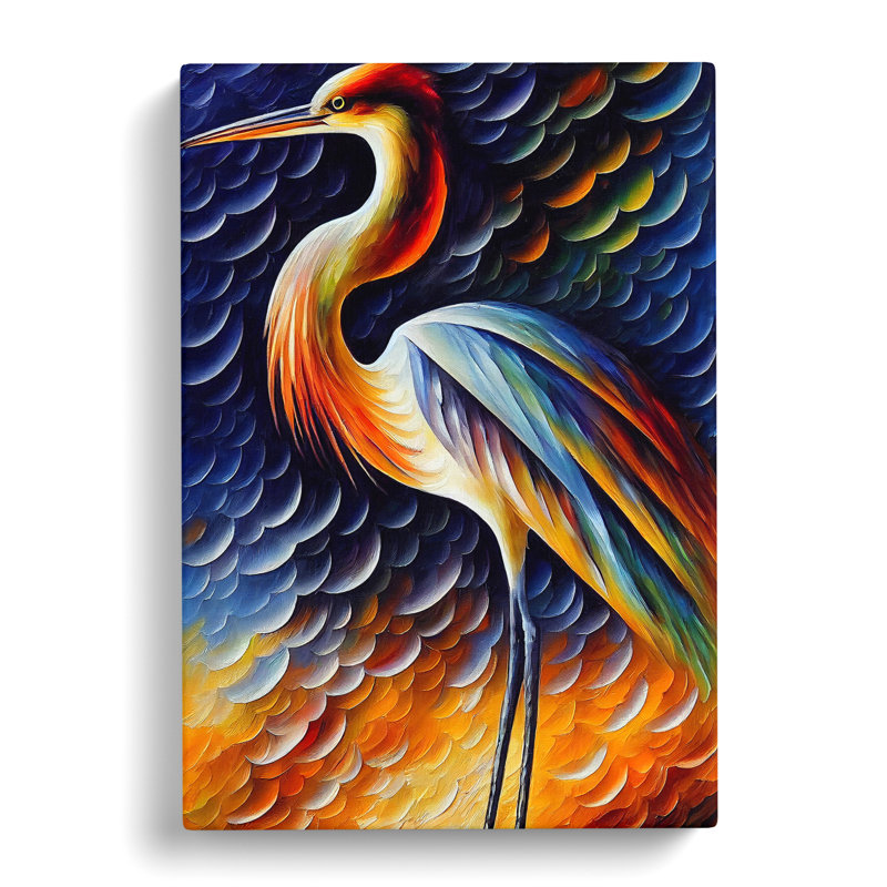Heron Painted Vol.3 - Wrapped Canvas, 76cm H x 50cm W x 3cm D