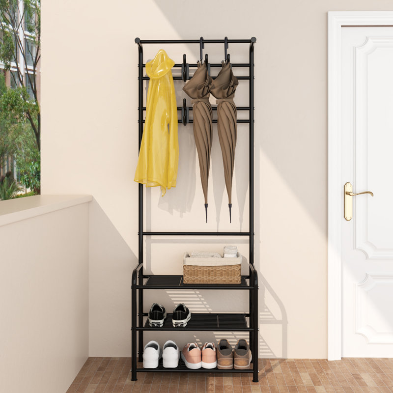 9 Pair Shoe Rack, Black