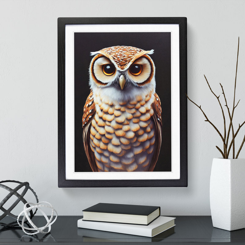 Admirable Owl - Framed Print, Black Framed, 64cm H x 46cm W x 2cm D