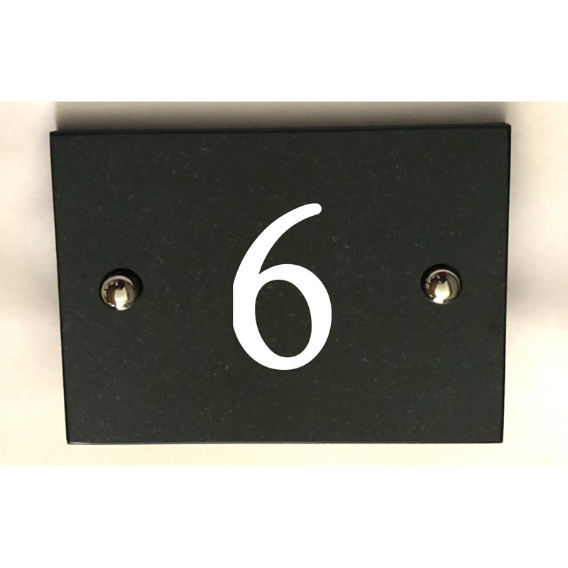 Brumby 10cm H Reflective Stone House Number, 6