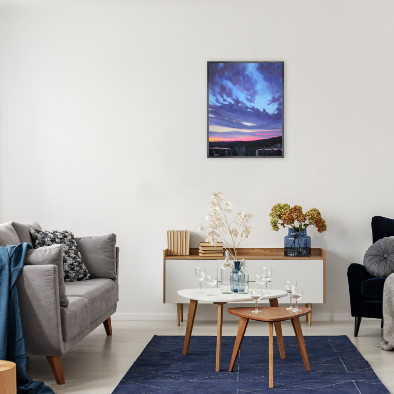 Sunrise over Portland II, No, Black Floater Frame Canvas
