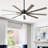 72" 9 - Blade Windmill Dimmable LED Ceiling Fan With Remote Control, 6-Speed Reversible DC Motor, 3 Color Lights, 5"/10" Downrods