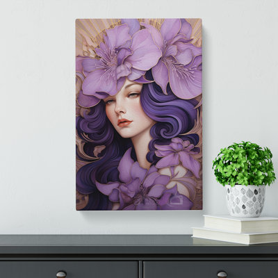 Lavender Flower Deco - Wrapped Canvas Print