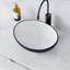 Lavabo de salle de bain vasque ovale en porcelaine vitrifiée blanc / noir mat L 16 po x l 13 po Eclisse-115234768