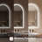 Wall-Mounted Arched Mirror LED Anti-Fog Bathroom Mirror, Adjustable Brightness and Color Temperature Vanity Mirror-1597272755