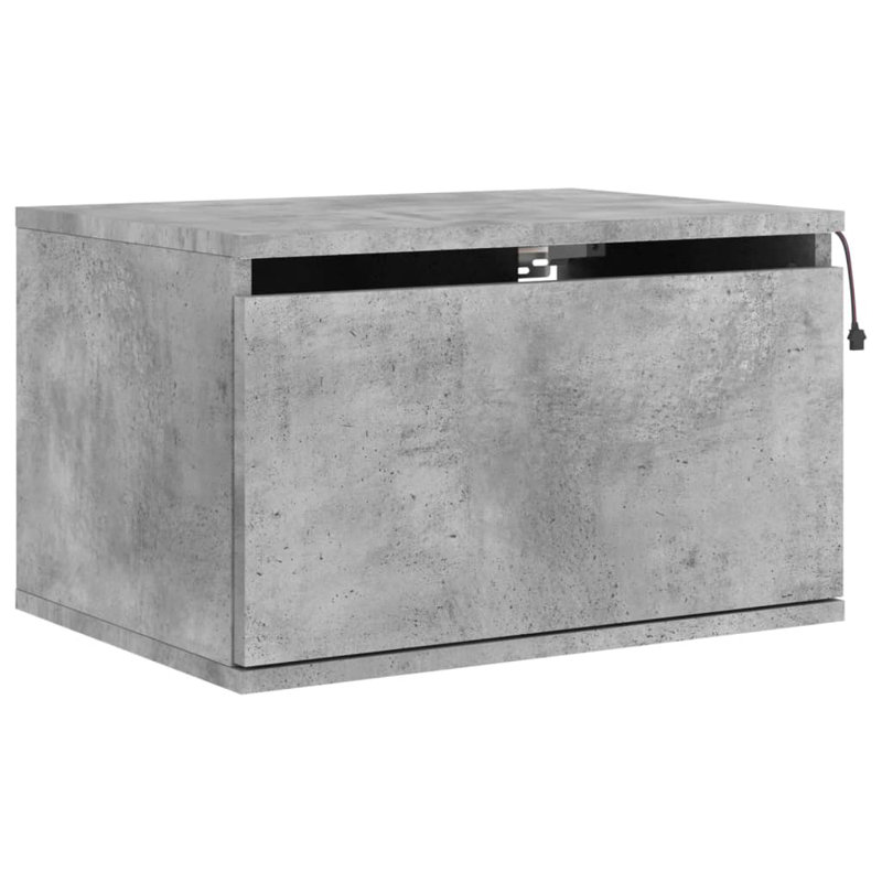Brandalynn 50cm W Bedside Table, Concrete Grey
