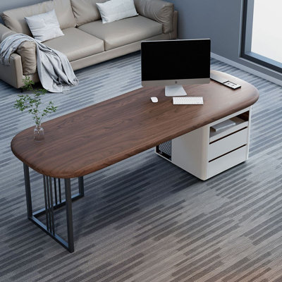 Bureau rectangulaire en bois massif noyer
