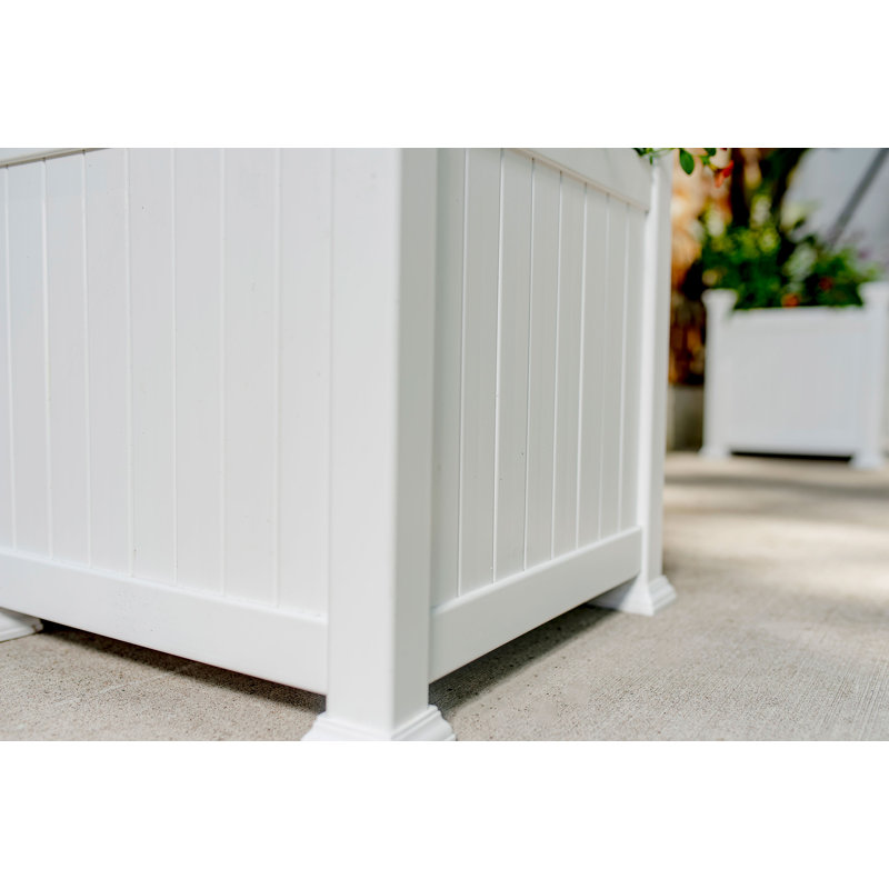 White Vinyl 16" Classic Outdoor Planter Box