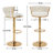 George Set of 2 Bar Stools with Woven Velvet Upholstered Backrest, Height Adjustable Counter Stools, Swivel Kitchen Stools for Kitchen Island, Bar, White-483712910-525249085
