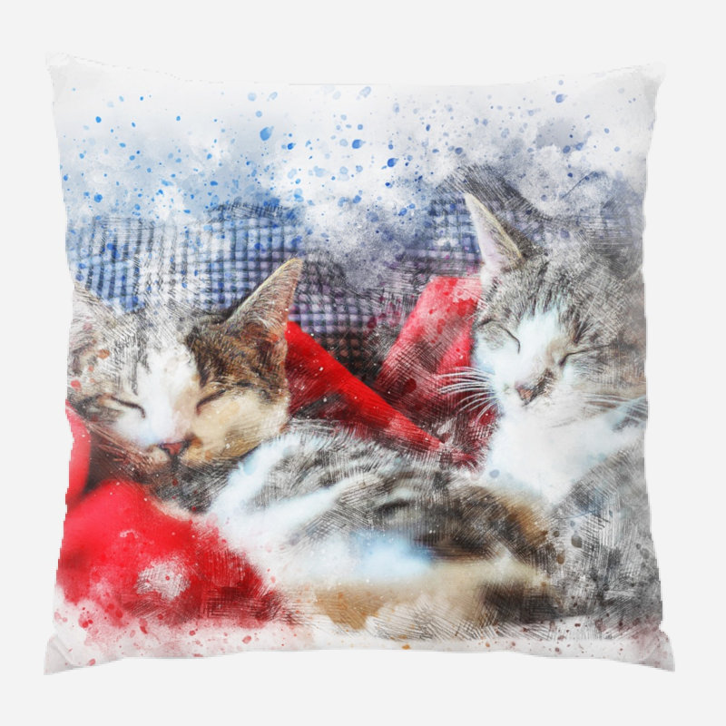 Coussin de chats Dupuy, Microsuède, Intérieur