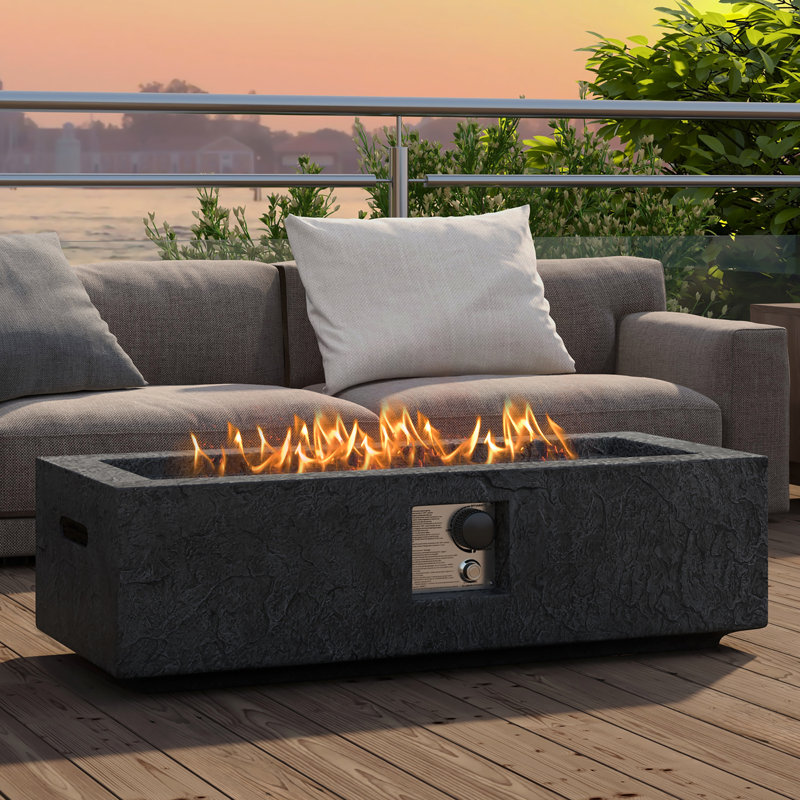  42.5'' Magnesium Oxide Propane Gas Fire Pit W/stainless Steel Burner