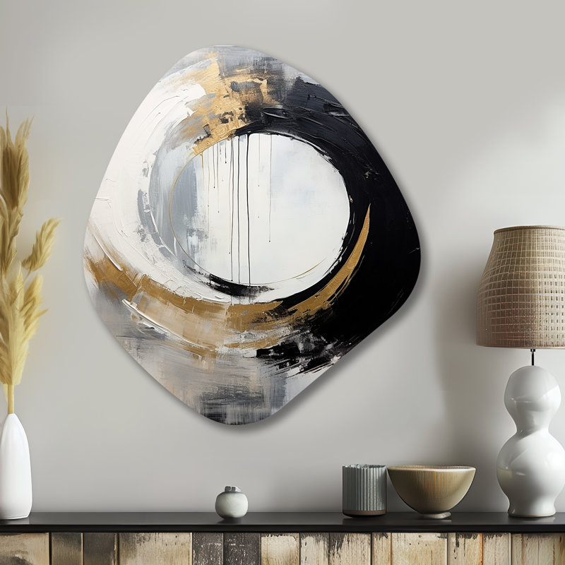 Leyland - Peinture abstraite nébuleuse asymétrique en métal, art mural, H 35 po x l 31 po