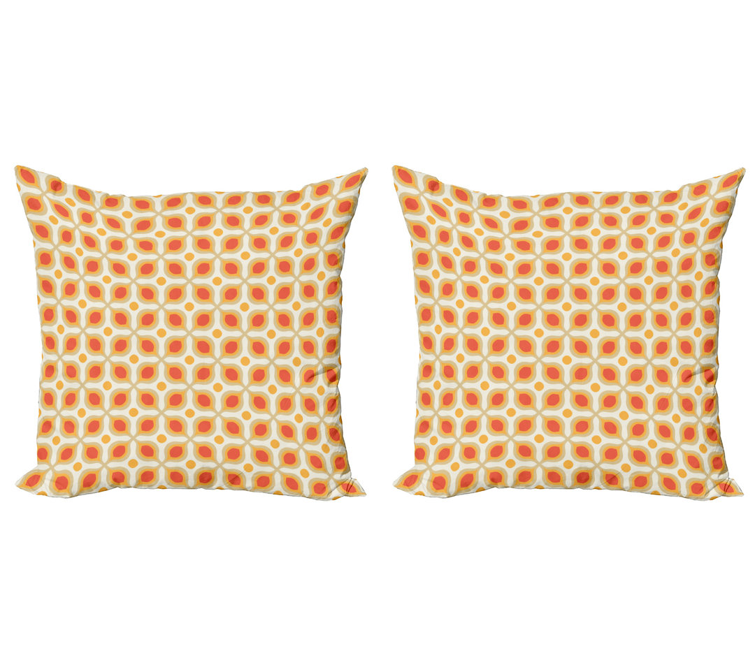 Dekokissen Kissenbezug, 70er Boho Geometric, Jahrgang, Orange Creme