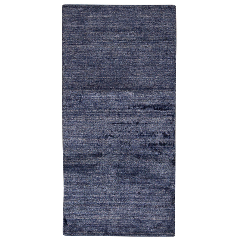 Tapis bleu de haute qualité noué à la main
