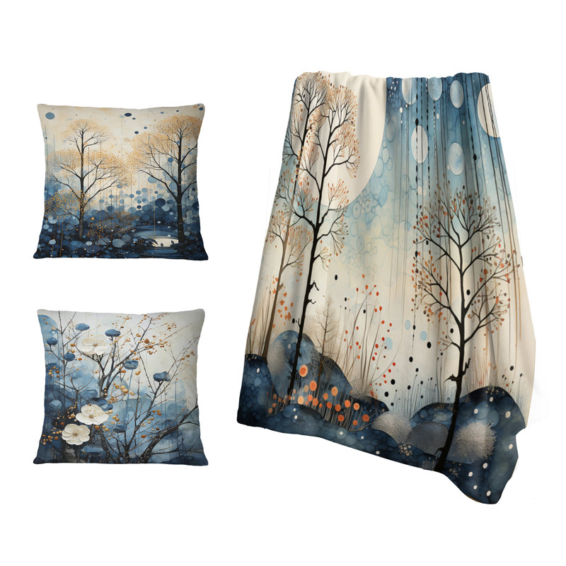 Ensemble de couverture et d'oreiller douillets Zen Art, Blanket only (1 piece)