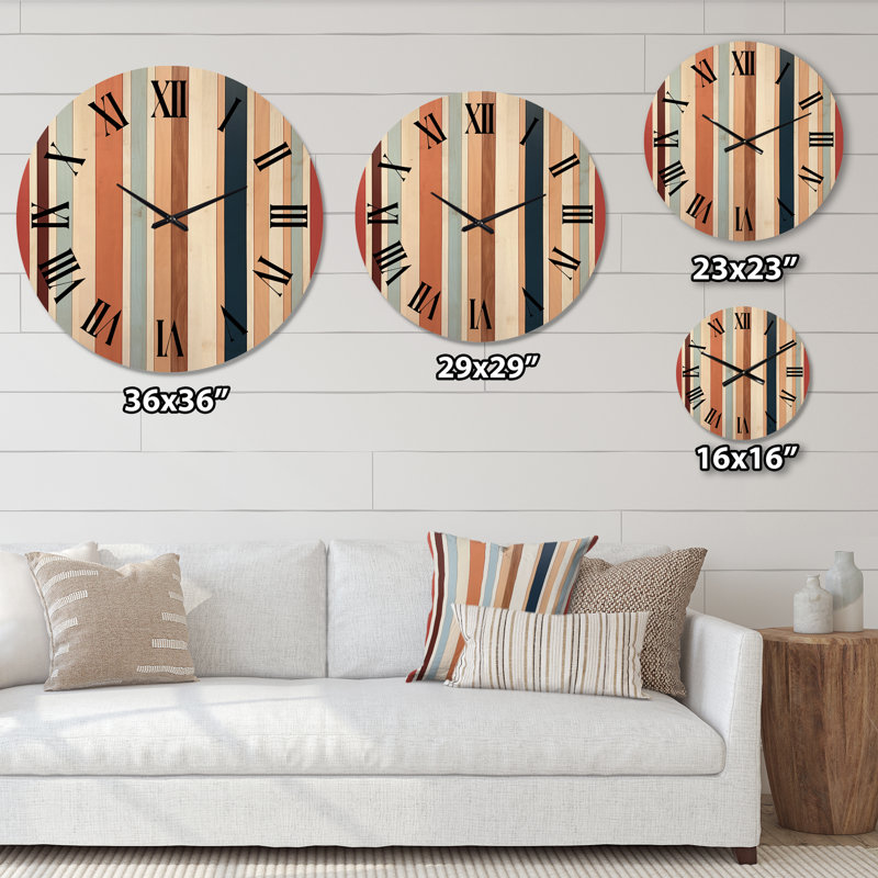 Horloge murale en bois massif Senoia, Grand