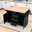 Îlot de cuisine roulant extensible avec 2 abattants, prises de courant intégrées et armoire de rangement-1186927143