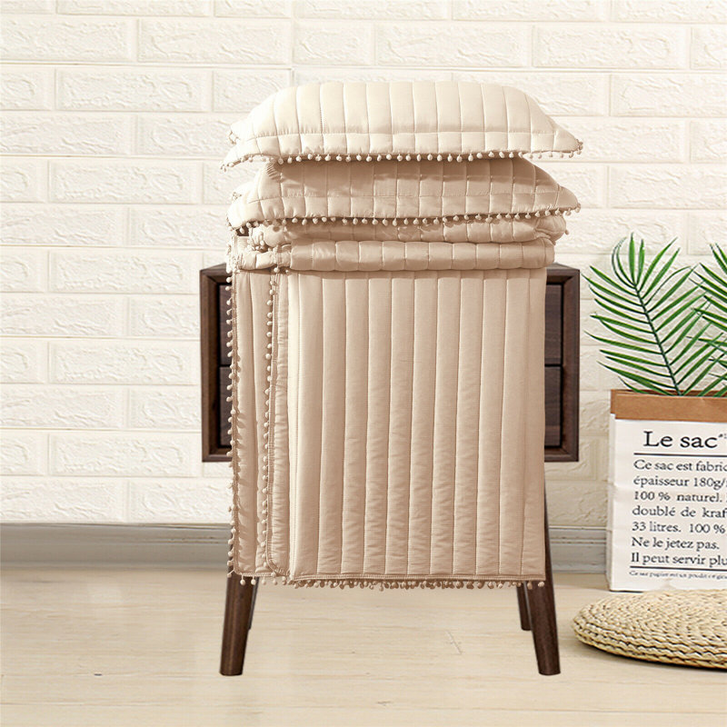 Lobel Indoor / Outdoor Striped Square Scatter Cushion Cushion Cover, Beige