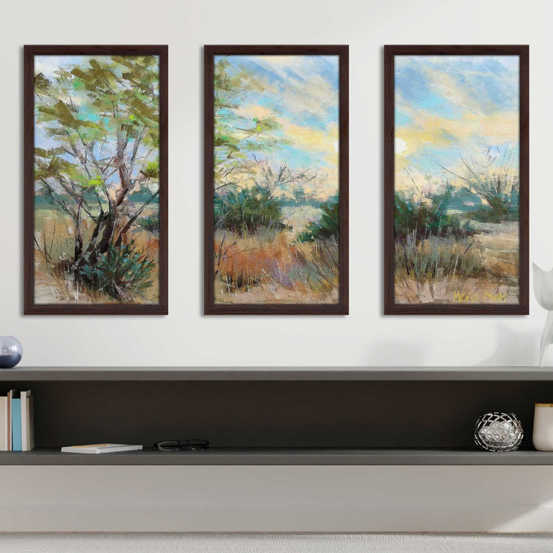 " Texas Sunrise " by Nancie King Mertz 3 - Pieces, 52.5" H x 33.5" W x 1" D