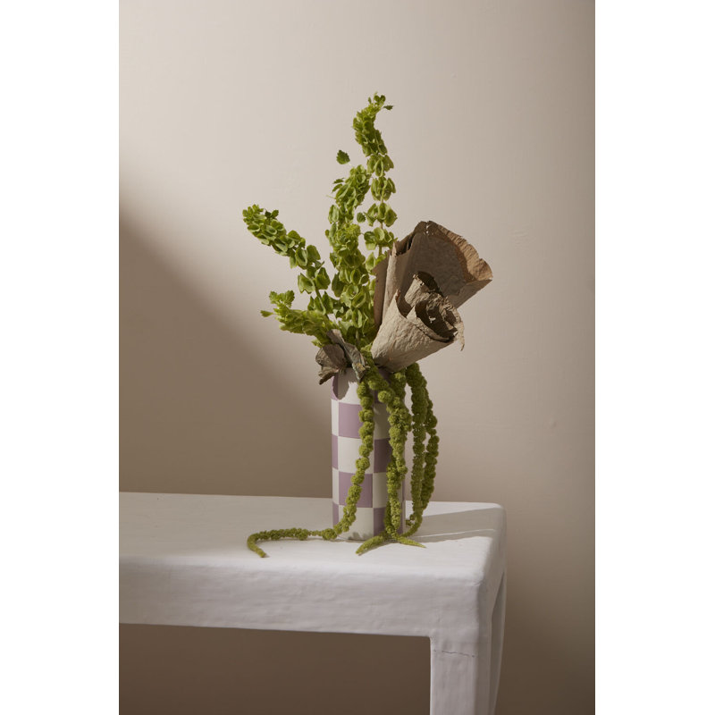 Perseus Checkerboard Vase 5"x 12", 12" H x 5" W x 5" D