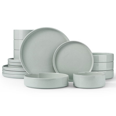 Wilmall Dinnerware Sets For 4, Round 16-piece Kitchen Plates And Bowls Sets, Microwave & Dishwasher Safe, Scratch Resistant