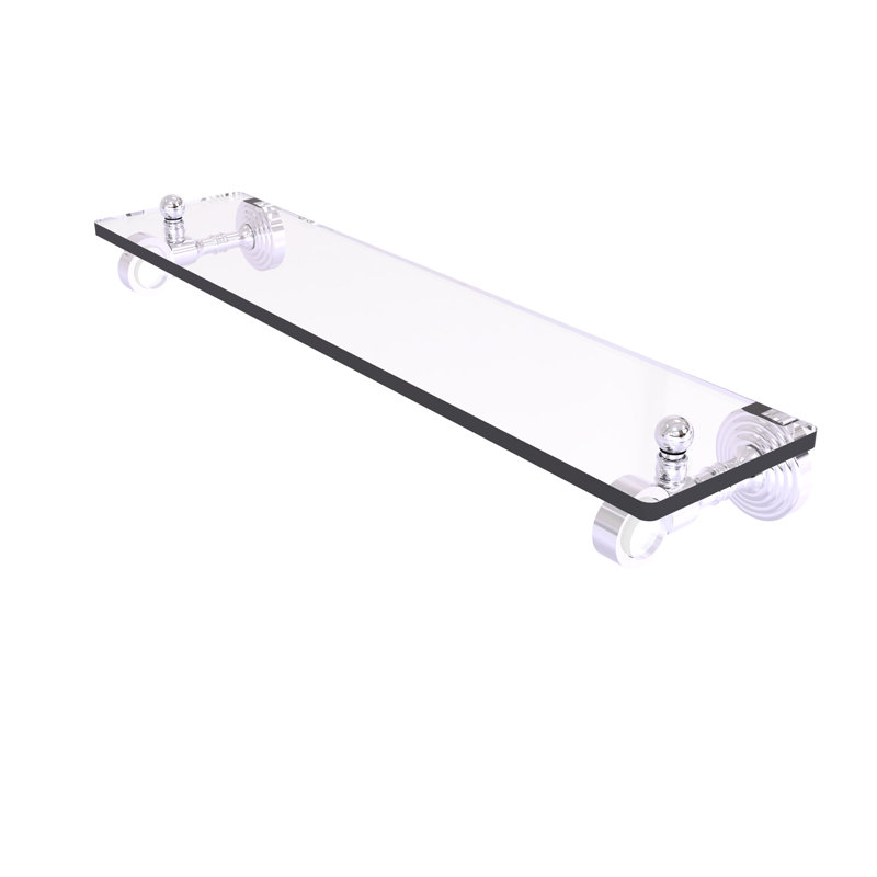 Étagère murale en verre Jarrell, Chrome poli, H 3,2 po x l 22 po x P 5,1 po