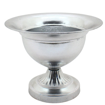 Iconic Silver Compote Cache Pot, 10 Inches