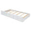 Lit simple en bois avec tête de lit avec prises de courant, lit extensible avec lit gigogne simple avec trois tiroirs de rangement, blanc
