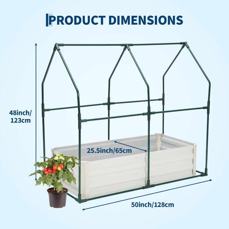 Ensemble complet de jardin surélevé galvanisé avec base d'arrosage automatique et écran de protection Boîte à fleurs en métal robuste pour fleurs et légumes