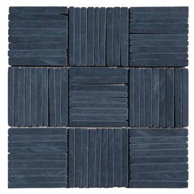 Black Slate 4X4 Alternate Pattern Mosaic Blend