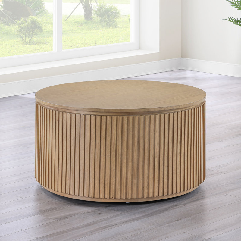 Table basse à roulettes Barry, Plateau brun / base brune
