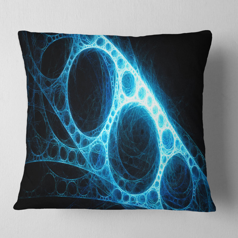 Fabrication en métal - Coussin imprimé abstrait, Rectangulaire, Bleu / noir, 12 po x 20 po