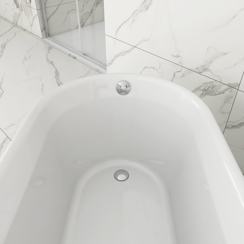 Baignoire de trempage autoportante en acrylique blanc lustré 61 po x 30 po