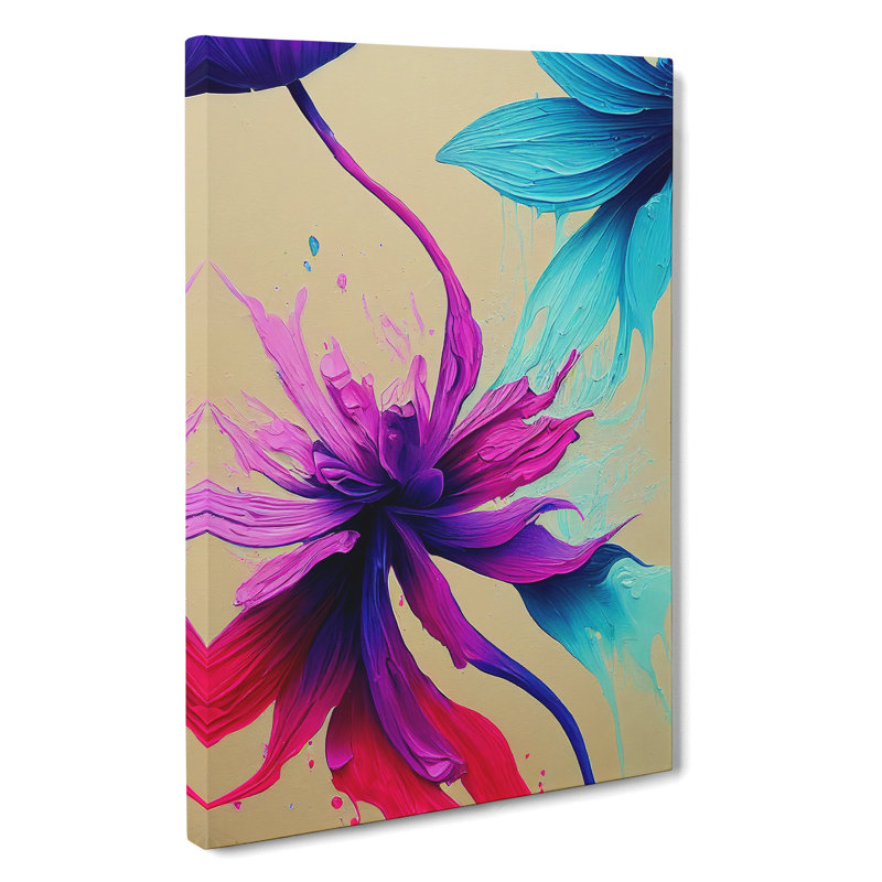 A Painted Flower Abstract - Wrapped Canvas, 50cm H x 35cm W x 3cm D