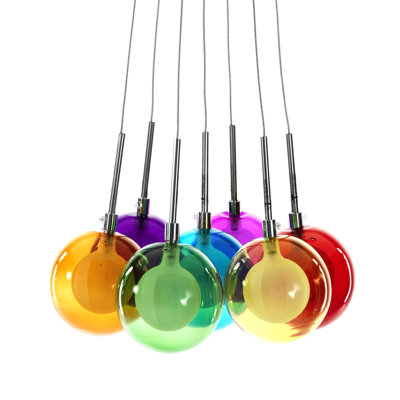 Raven 7 - Light White Cluster Pendant