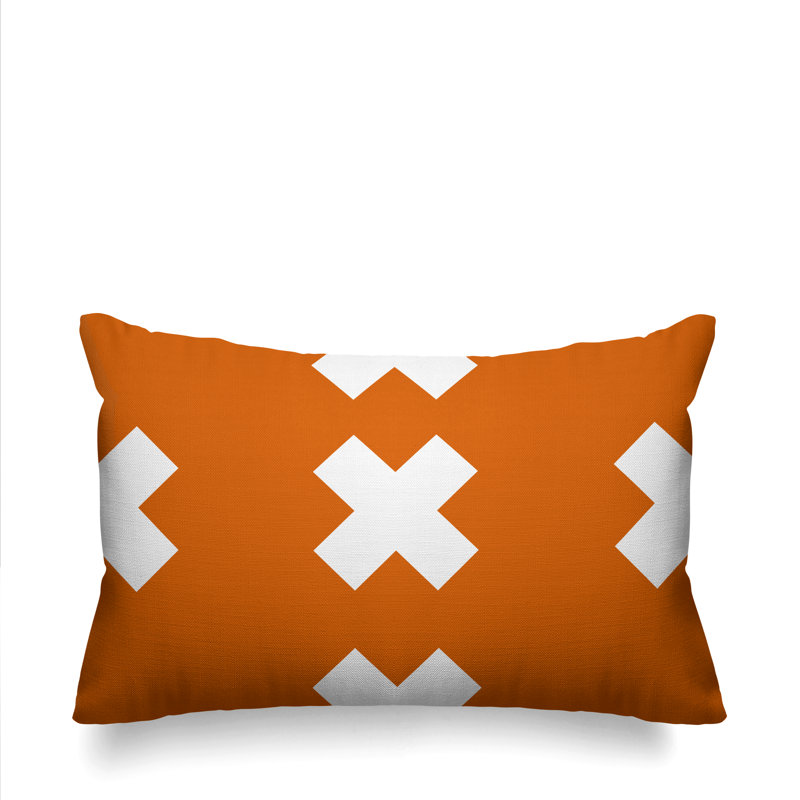 Coussin intérieur / extérieur Luella, Orangé, 14 po x 20 po, Rectangle