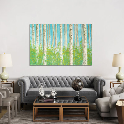 VIbrant Birchwood 1 Piece Wrapped Canvas Painting