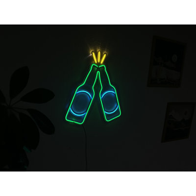 Cerveja Metal Neon Sign, Neon Wall Decor,Cerveja Neon Wall Sign, Cheers Neon Sign, Led Sign, Beer Bar Sign, Neon Light, Beach neon Sign, Pub Club Signs, Cocktail Sign, (With Remote Control)