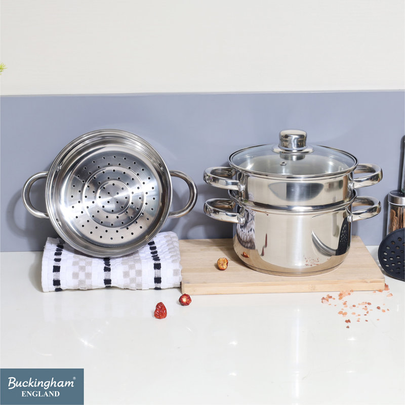 Buckingham Stainless Steel 3 Tier Steamer Set 18 cm